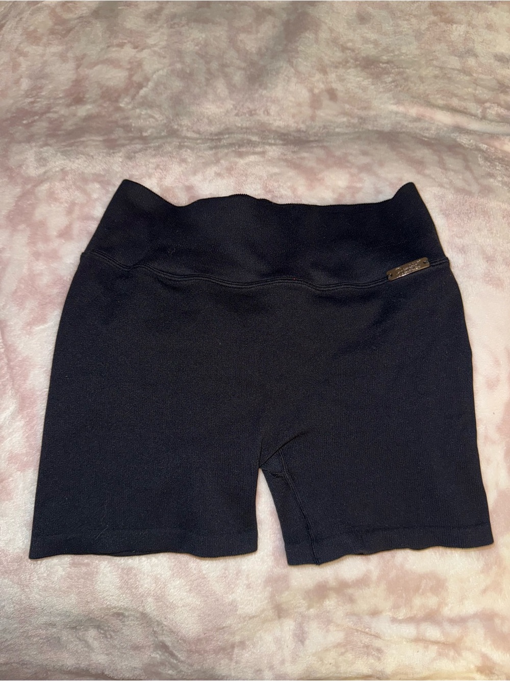 Bombshell Sportswear Ribbed Black Women’s Stretch Bike Shorts